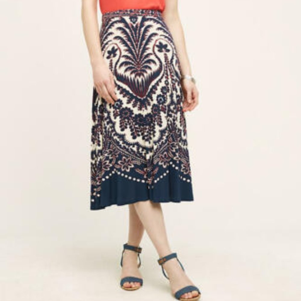 Anthropologie Peyton Midi Skirt by Plenty By Tracy Reese - Size Small